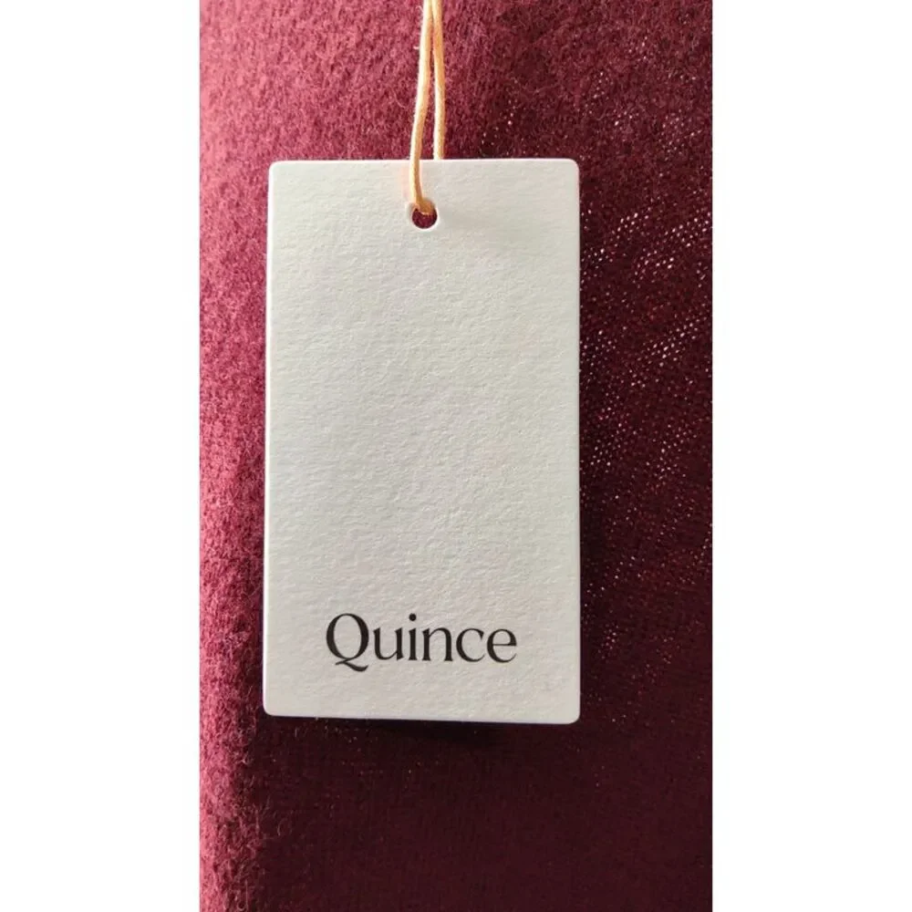 Quince Women Mongolian Cashmere V-Neck Sweater Rich Burgundy M - Picture 3 of 3